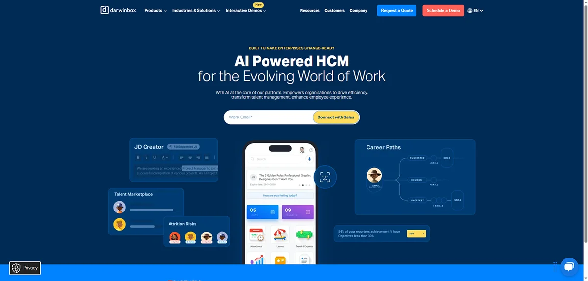 Darwinbox mainpage