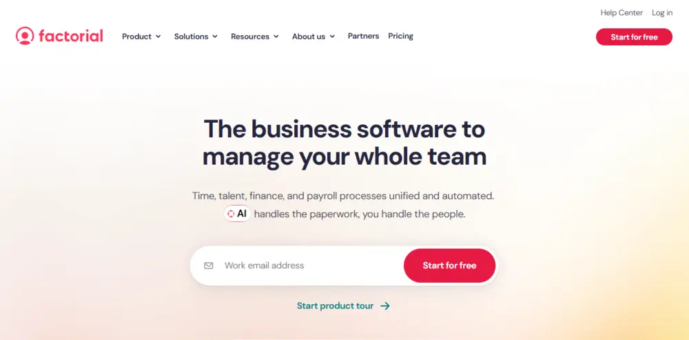Factorial homepage screenshot