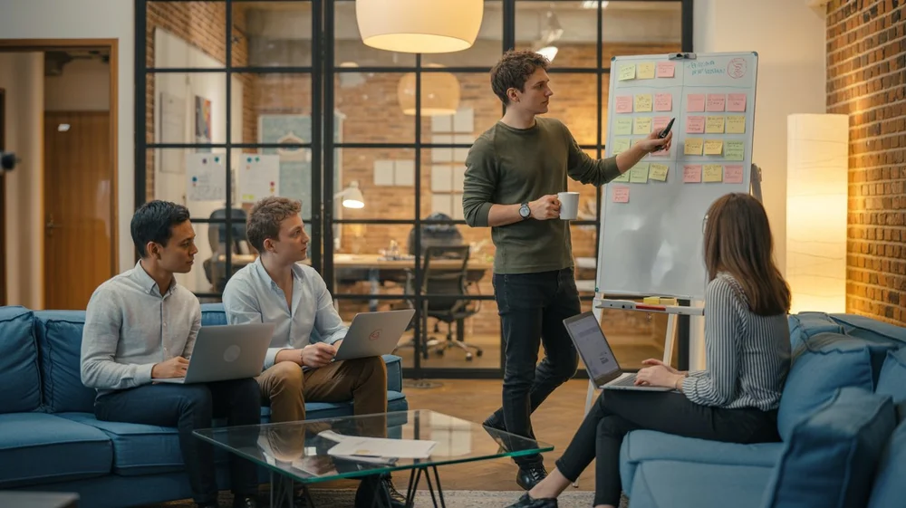 AI transformace - ilustrativní obrázek k článku, kde probíhá prezentace transformační strategie
