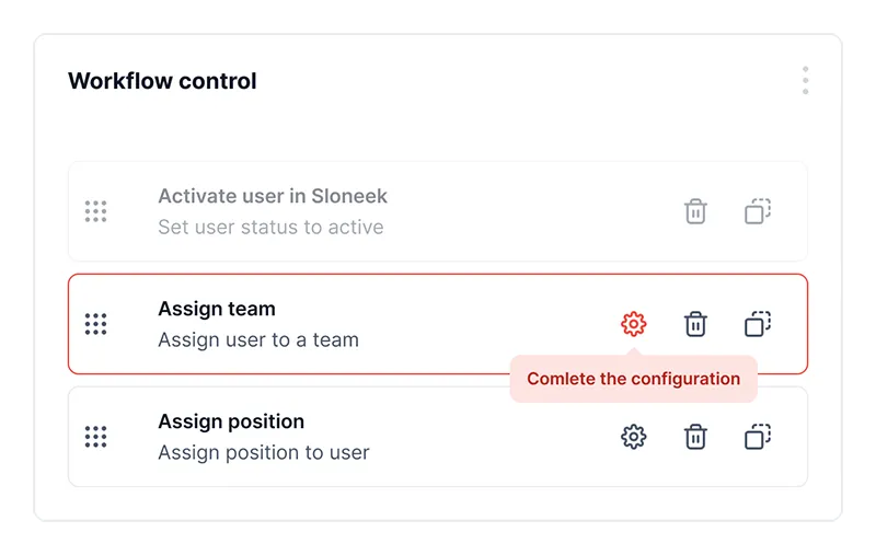 Workflow control